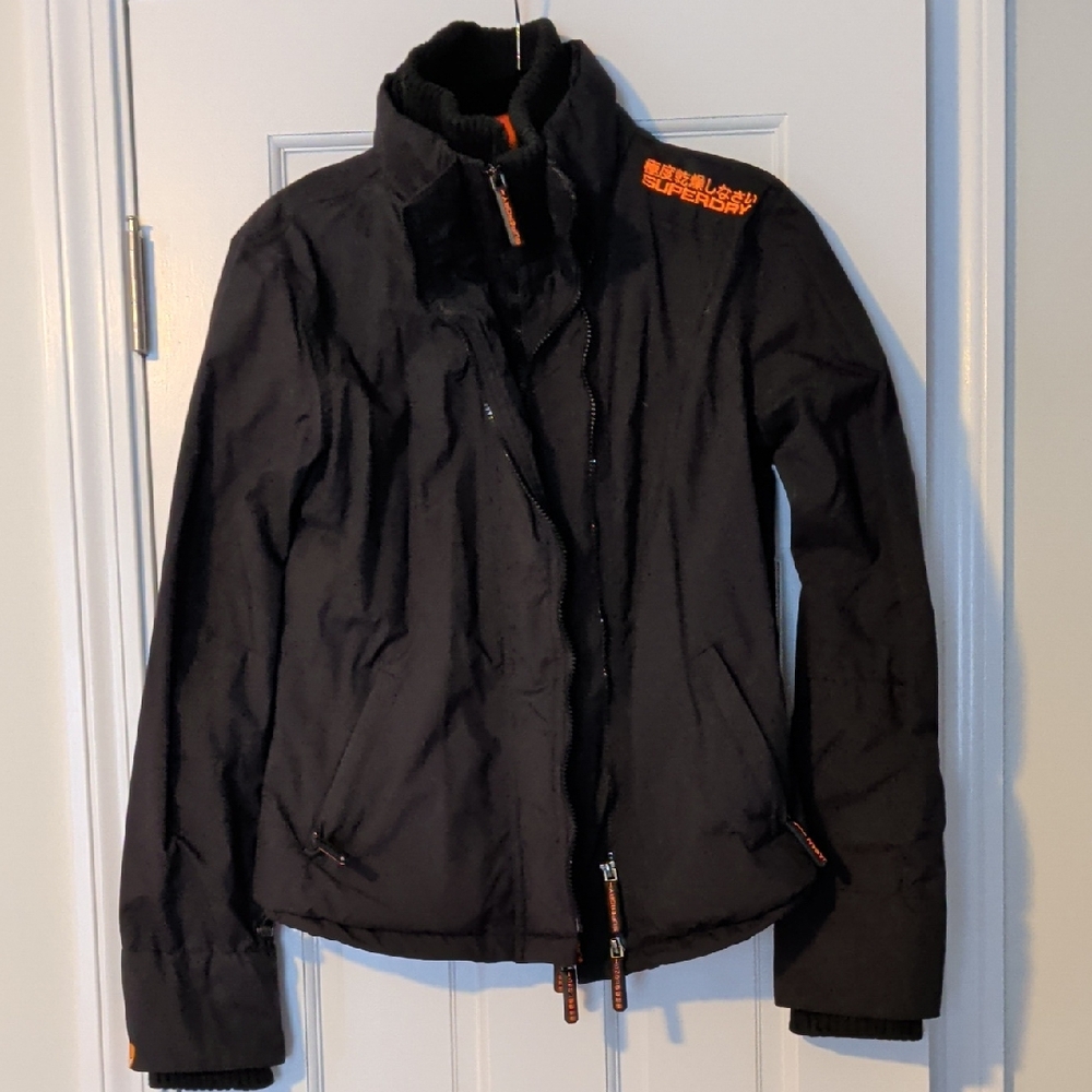 Superdry Women's Black and Orange Ski Jacket